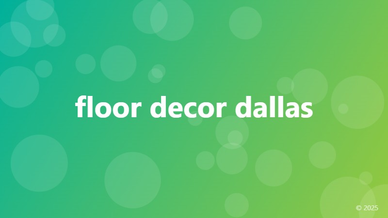 floor decor dallas
