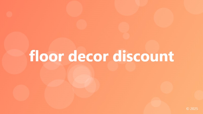 floor decor discount